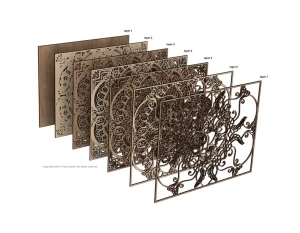 Cuadro el ojo 5 Flor multicapa urbana1 Mandala