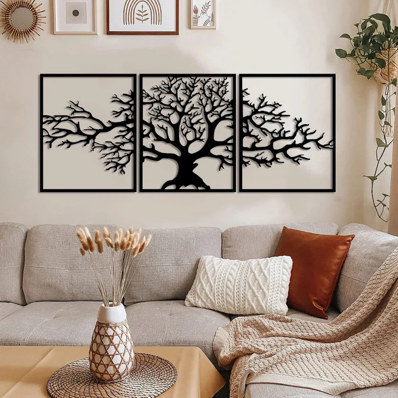Hacer la pared menos aburrida 3 Tríptico Árbol de la vida