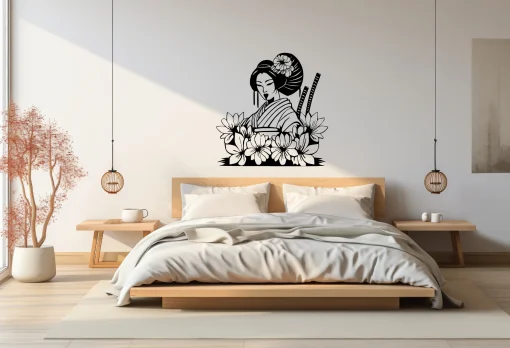Geisha con dos katanas