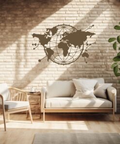 Paneles de madera Chopco 37 Globo Terráqueo Decorativo